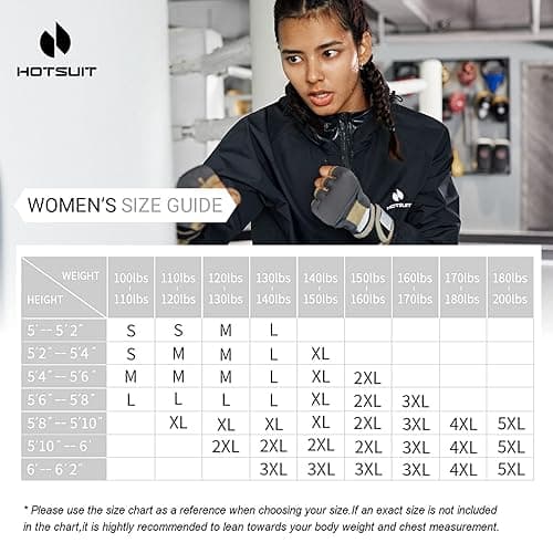 HOTSUIT Sauna Suit for Women Weight Loss Machine Washable Sweat Sauna Jacket Pants Anti Rip Sweat Suit for Gym Workout - Black - X-Large thumbnail 4