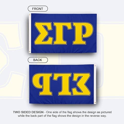 Desert Cactus Sigma Gamma Rho Fraternity Flag - Greek Banner, Large 3x5 feet - for Decor, Events, and SGRhos Sigmas Pride Display (Letter) thumbnail 2