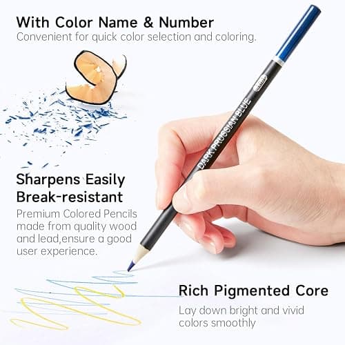 Shuttle Art 174 Colored Pencils for Adults, Soft Core Coloring Pencils Set with 1 Coloring Book, 1 Sketch Pad, 4 Sharpener, 2 Pencil Extender, Perfect for Artists Kids Adults, Drawing thumbnail 4