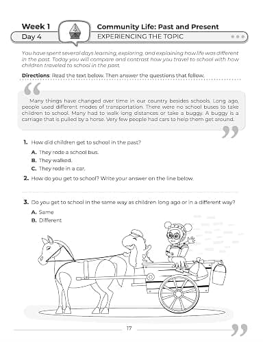1st Grade Social Studies: Daily Practice Workbook | 20 Weeks of Fun Activities | History | Civic and Government | Geography | Economics | + Video ... Each Question (Social Studies by ArgoPrep) thumbnail 4