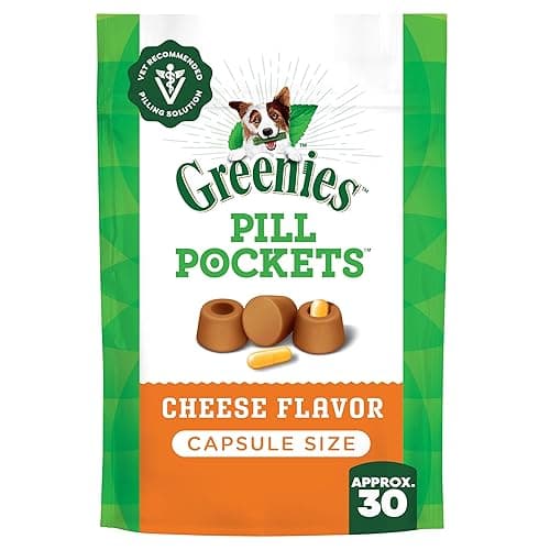 Greenies Pill Pockets for Dogs, Large Size Soft Dog Treats, Cheese Flavor, 7.9 oz. Pouch - Image 1