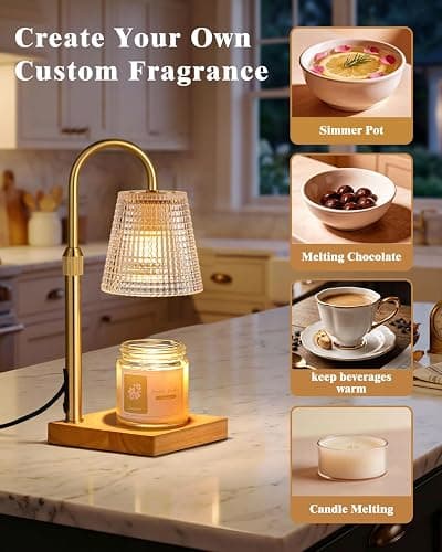 Hong-in Candle Warmer Lamp with Timer, House Warming Gifts New Home Decor | Dimmable & Adjustable Height, Electric Wax Warmer for Scented Wax Jar Candles,Gifts for Women Mom Sister thumbnail 8