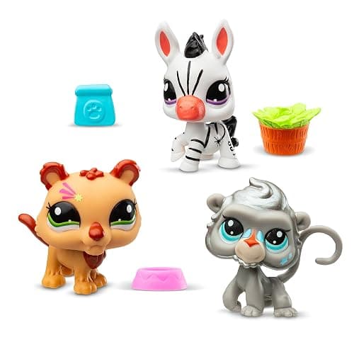 BANDAI Littlest Pet Shop Pack 3 Zoo Pets BF00597 Set of 3 Pets, Accessory, Collector's Card and Virtual Code, Generation 7, Pets #96, #97, #98, Kids 4+ thumbnail 2