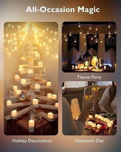Homemory 12Pcs Flickering Flameless Candle Battery Operated, 200+Hours Fake Electric LED Tea Lights for Votive, Centerpiece Table Decorations, Wedding, Aniversary, Halloween, Christmas thumbnail 5