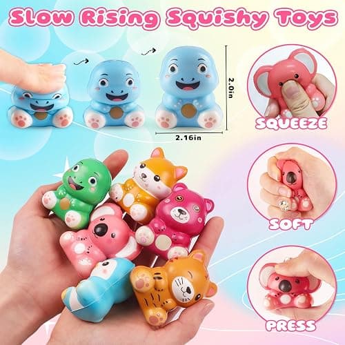 KissFuture 24 PCS Animal Slow Rising Squishy Toys, Squeeze Toys, Party Favors for Kids, Pinata Stuffers, Goodie Bags Stuffers, Birthday Gifts for Boy & Girls, Classroom Prizes thumbnail 3