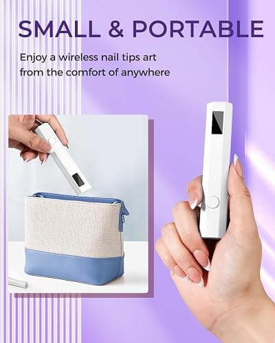 mlogiroa Mini UV Light for Nails with 2 Timer Settings | LCD Display, 20s/60s Timers, Handheld, Portable, 3W, 180mAh, 395-405nm UV Light, Suitable for Travel, Home, DIY, Salon thumbnail 9