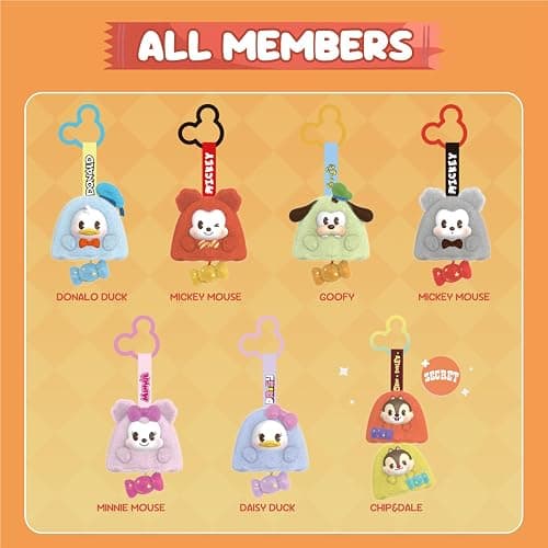 MINISO Disney Mickey Mouse Family Candy Series Keychain Blind Box Plush- Bag Charm Collectible, Holiday Birthday Surprise Gift for Friends and Family, Single Box thumbnail 8