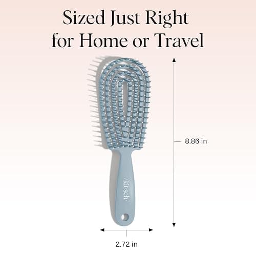 Kitsch Detangler Brush – Flexible Curly Hair Brush for Women, Men & Kids | Detangling Hairbrush with Bendable Frame and Ultra-Smooth Bristles for Wet or Dry Strands - Haze Blue thumbnail 5