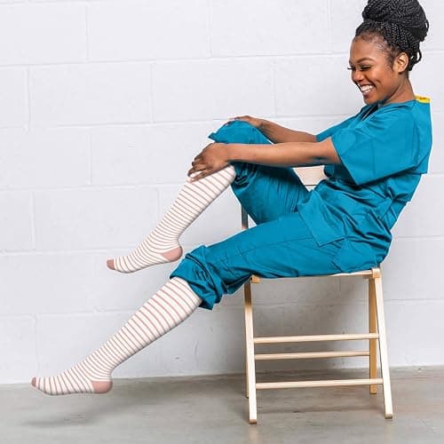 4 Pairs Copper Compression Socks for Men&Women(15-20mmHg), Compression Stocking for Swelling Running Hiking Travel Nursing thumbnail 2