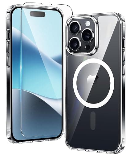 FNTCASE for iPhone 14 Pro Case: for iPhone 13 Pro Case Clear Magnetic Drop Protective Slim Cases | Transparent Shockproof Thin Anti-Yellowing Cover & Shatterproof Rugged Hard Crystal TPU Phonecase - for iPhone 14 Pro 6.1inch - Clear - Image 1