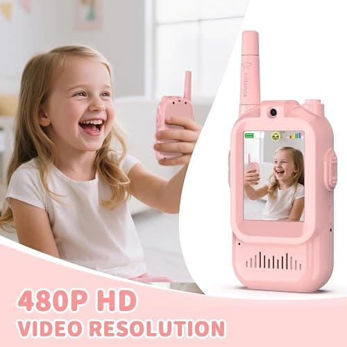 BlueFire Kids Walkie Talkies with Video – Screen Display Toy Radios with Voice Effects, One-on-One Pairing, Long Range – Birthday Toys Gifts for Boys & Girls Ages 3–12 (Pink) thumbnail 3