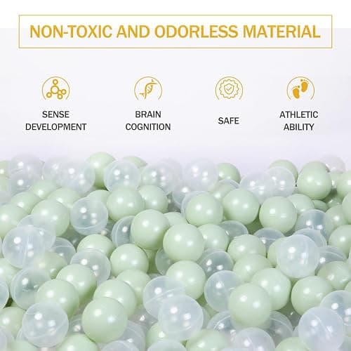 GUESVOT Soft Play Ball Pit Balls - Crush Proof Plastic Balls for Ball Pit Pack of 100pcs Set for Toddlers Ball Pool Playtent Tunnels with Reusable Storage Bag - 2.16 Inch thumbnail 4