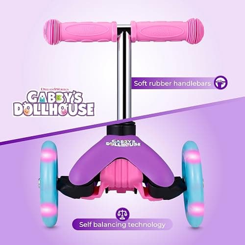 Self Balancing Kick Scooter with Light Up Wheels, Extra Wide Deck, 3 Wheel Platform, Foot Activated Brake, 75 lbs Limit, Kids & Toddlers Girls or Boys, for Ages 3 and Up thumbnail 4