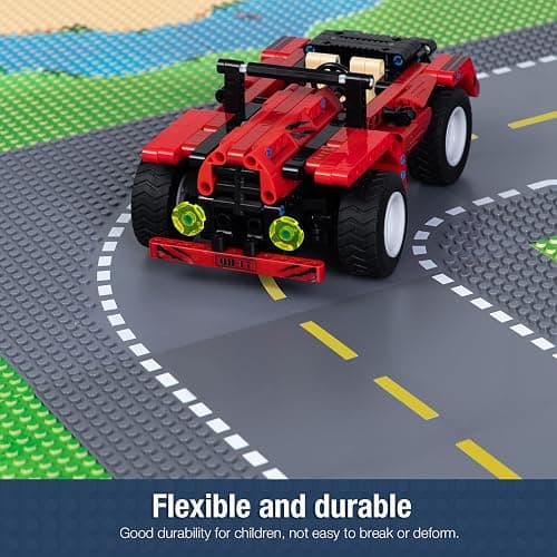 Etarnfly Classic Baseplates Building Plates-10" x 10" Building Boards,100% Compatible with All Major Brands and Activity Table, Creative Platforms Mats for Toy Bricks (Road Plate, 8 Pack) thumbnail 7