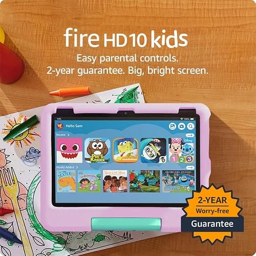 Amazon Fire HD 10 Kids tablet (newest model) ages 3-7 | Bright 10.1" HD screen with included ad-free and exclusive content, robust parental controls, 13-hr battery, 32 GB, Pink thumbnail 7