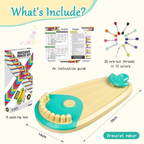 Friendship Bracelet Making kit,Arts and Crafts for Kids Ages 8-12,DIY Bracelet Making Kit with 20 Pre-Cut Threads,Birthday Gifts for Girl Ages 6 7 8 9 10 11 12 Year Old Kids Travel Activity Set thumbnail 3