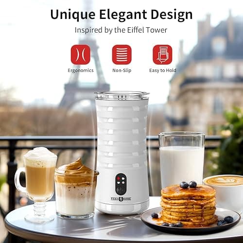 Milk Frother, Paris Rhône 4-in-1 Milk Steamer and Frother, Hot & Cold Foam Milk Warmer with Temperature Control, Auto Shut-Off Frothers for Coffee, Latte, Cappuccino, Macchiato thumbnail 3