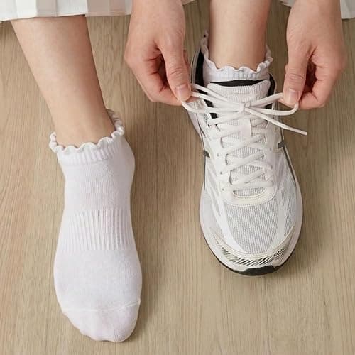 EUFANCE 6 Pairs No Show Socks for Women Ruffle Socks Low Cut Socks Cute Ankle Frilly Short Cotton Socks thumbnail 5