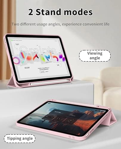 JKSML Hülle für iPad Air 11 Zoll (M4/M3/M2) 2026/2025/2024 | für iPad Air 5./4. Gen 10,9 Zoll 2022/2020, Weich TPU Schutzhülle mit Stifthalter, Auto-Schlaf & Weckfunktion, Rosa thumbnail 6