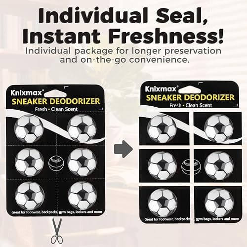 Knixmax Shoe Deodorizer Balls Strong, Odor Eliminator for Sneaker Gym Bag Closet Locker, Work Boot Drawer Freshener, Unpleasant Smell Remover Ball for Men Women Teens, 6 Packs & Multi Scents thumbnail 5