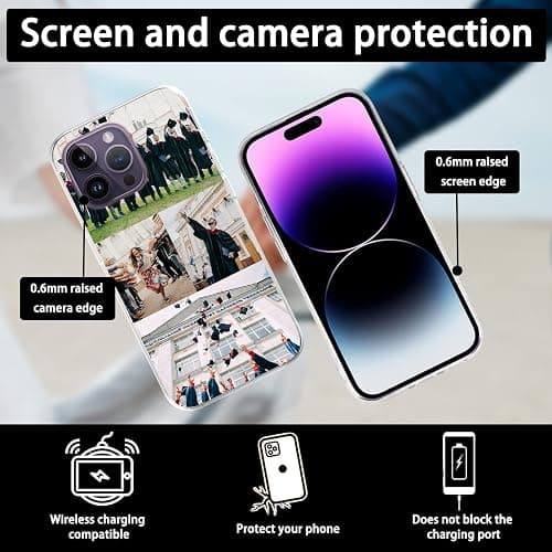 ABCJOJO Personalized Custom Phone Cases,Compatible with iPhone 17 16 15 14 13 12 11 Pro Max Plus X,Made in USA,Create Your Own Picture Phone Case with Suitable for Family,Friends and Gift(4 Photos) thumbnail 3