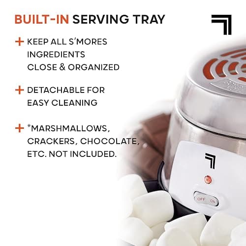 Sharper Image Electric S’mores Maker – 8-Piece Indoor S'mores Kit| 6 Skewers & Serving Tray| Flameless Tabletop Appliance for Kids & Families| Kitchen Gadget| Movie Night Date Night Housewarming Gift thumbnail 5