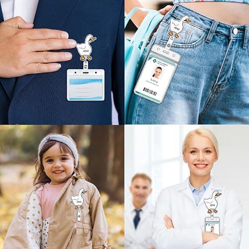 Cute Goose Badges Reels Funny Badge Holder Retractable Accessories ID Clip for Nursing Nurses Doctor Student Teacher Healthcare Medical Work Assistant MA CNA RN ER Office Gifts thumbnail 5