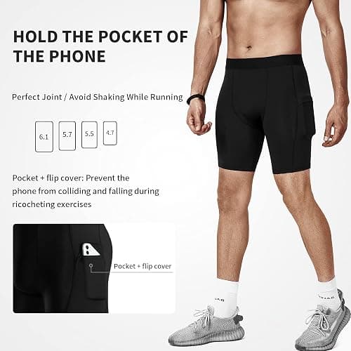 Niksa Compression Shorts Men 2/3 Pack, Compression Underwear for Men Athletic Shorts, Running Workout Fitness Shorts thumbnail 5