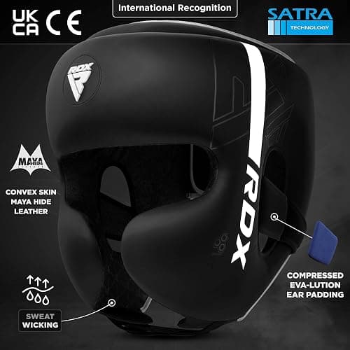 RDX Boxing Headgear, MMA Training, Adjustable Padded Kara,Muay Thai Headgear, Kickboxing, Sparring, Martial Arts, Karate, Taekwondo Helmet thumbnail 3