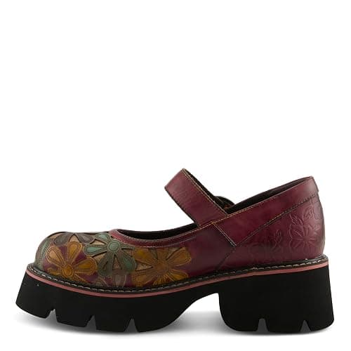 L'Artiste BUSYBEE Hand-Painted Mary Jane – Floral Leather Platform with Chunky Lug Sole thumbnail 3