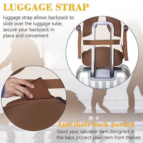 MATEIN 15.6inch Travel Laptop Backpack, Cute Anti Theft Slim Sturdy Laptops Backpack for Teacher, Water Resistant College Computer Bag Gift for Men & Women Nurse thumbnail 6