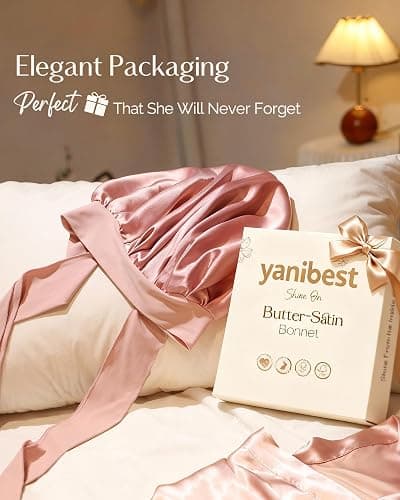 YANIBEST Silk Bonnet for Sleeping Women Adjustable Double Layer Satin Bonnet Reduce Friction Prevent Frizz Natural Curly Hair thumbnail 2