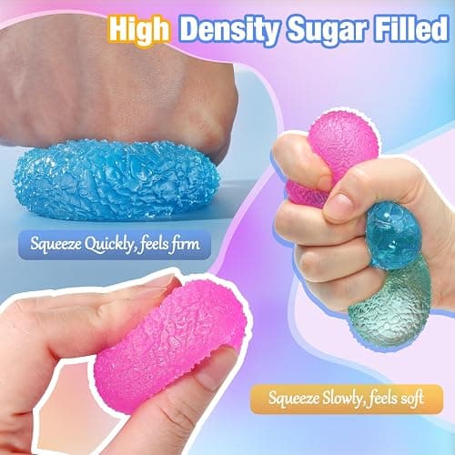 APLIST Textured Mini Stress Balls: 9 Pack High Density Solid Squishy Toys, 1.6" Small Sensory Fidget for Kids Adults, Quiet Anxiety Relief Item for Classroom, Malt Sugar Filled, Prizes for Students thumbnail 3