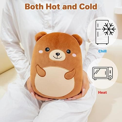 Finebee Bear Microwavable Heating Pad for Period Cramps, Cute Bear Plush, Weighted Stuffed Animal Warm Gifts for Kids Adults 10 Inch, 1.2 Lbs thumbnail 2