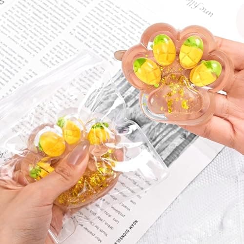 5Pcs Taba Squishy Cat Paw Squeeze Toys | 2.75in Upgraded TPR Slow Rebound Stress Relief Fidget Toys for Kids & Adults, Party Favors, Easter Basket Stuffers, Christmas Stocking Stuffers thumbnail 6