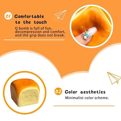 Slow Rising Squishy，Taba Squishy, Stress Balls，Stress Relief & Fidget Toys for ADHD，Party Favor Gift (2pcs Hawaiian Rolls) thumbnail 6