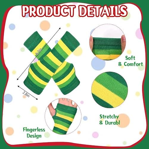 GANSHAYA 4 Pcs Halloween Caterpillar Costume Accessory Book Character Cosplay Red Knitted Beanie Hat Headband Socks Gloves for Halloween Cosplay Party thumbnail 5