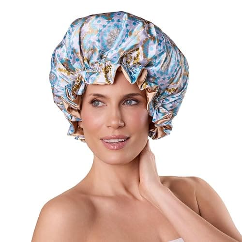Bounce Curl Reversible Satin Hair Bonnet, Adjustable Band, Night Cap For Curly Hair Reduce Friction Helps Prevent Frizz - Image 1