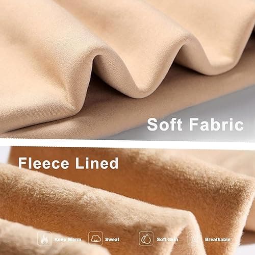 KBVOT Fleece Lined Tights Women Sheer Fake Translucent Winter Thermal Pantyhose Opaque Warm Thick High Waist Leggings(XS-2XL) - X-Small - Skin Stirrup thumbnail 7