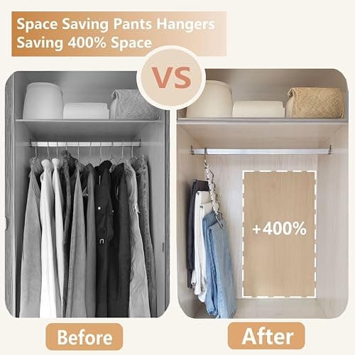 4packs Pants Hangers Space Saving Metal Closet Organizer,Clothes Pant Jean Hangers,Anti-Slip Design,Closet Organizers and Storage for Skirts Scarf Legging thumbnail 3