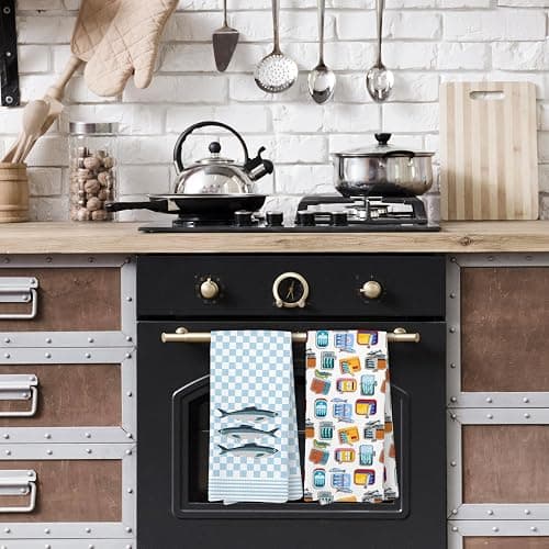 KTYHD Fishing Sardine Kitchen Towels - Sardines Tinned Fish Decor, Coastal Beach Fish Kitchen Bathroom Towels Decorative Set of 2 - Fishing Sardines Themed Gifts thumbnail 4