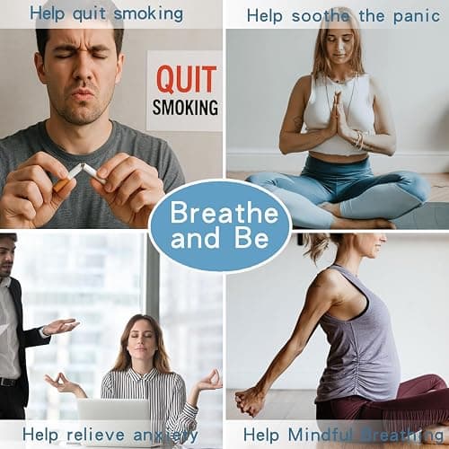 Fidget Necklace with Spinning Calm, Breathe, Relax Charms - Sensory Anxiety Relief & Deep Breathing Aid Stainless Steel Necklaces for Women Men thumbnail 7