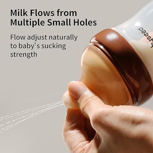 Thyseed Glass Natural Anti-Colic Baby Bottles | Newborn Breast Like Nursing Bottle for Breastfed Babies with Nipple(0-1 Months),5oz,1pack thumbnail 8