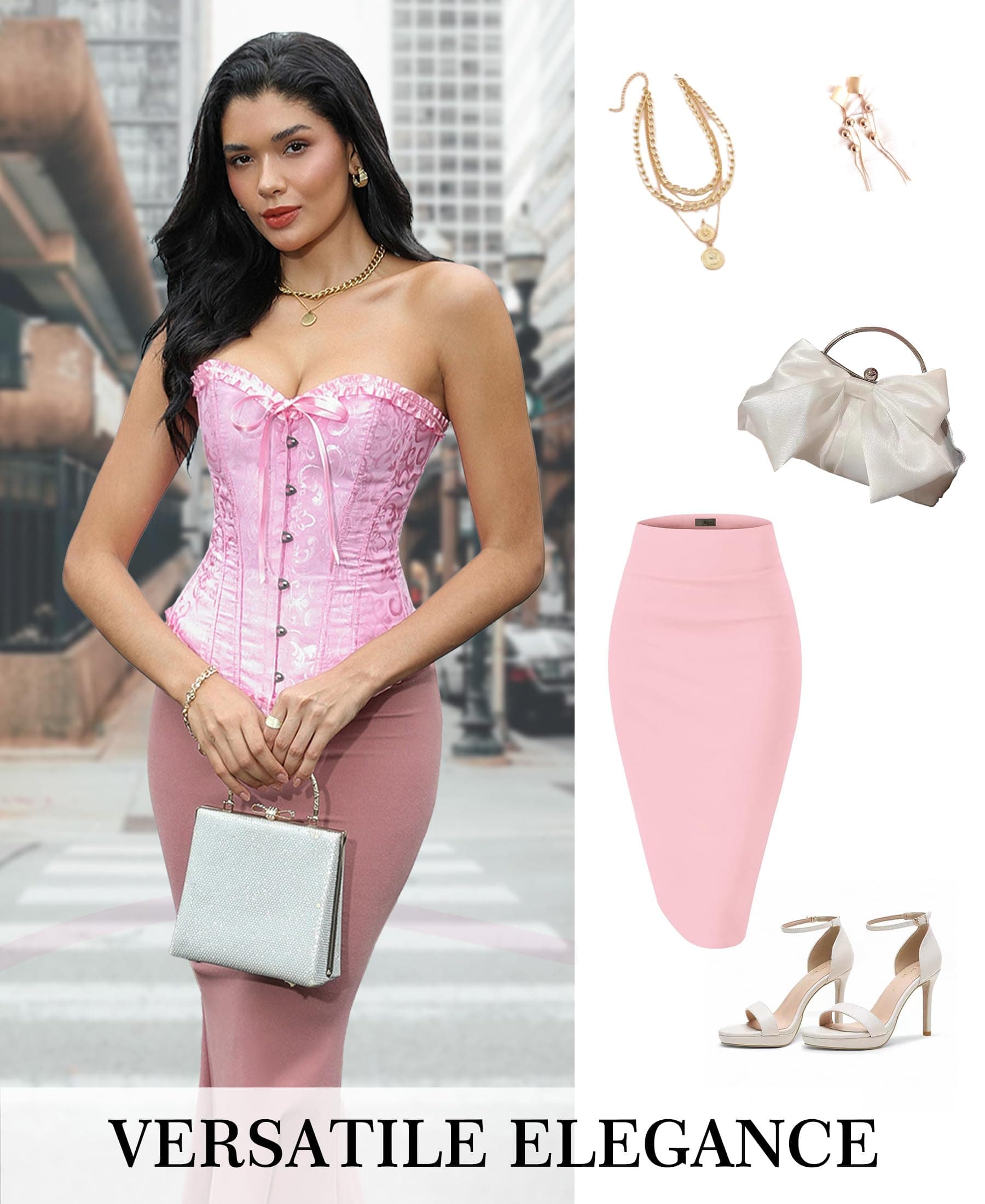 Bustier Women's Lace Up Corset Overbust Corset and Waist Tightener Shapewear Lingerie thumbnail 7