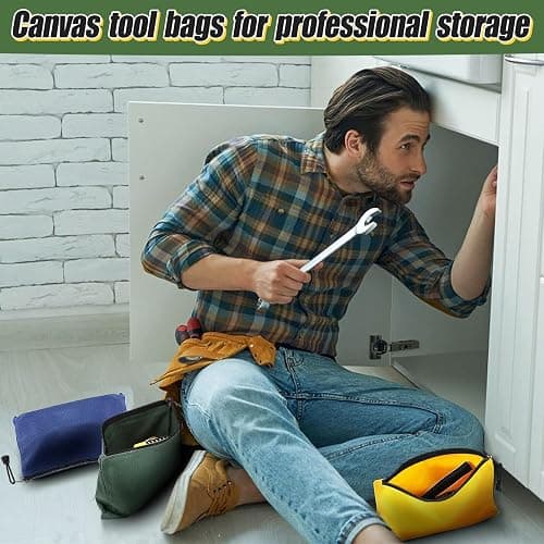 ANPHSIN 6 Pack Heavy-duty Canvas Tool Bags Pouches, 11.2''x 7'' | Zipper Pouch Set, Multipurpose Small Tools Storage Organizer with Dependable Zipper thumbnail 2
