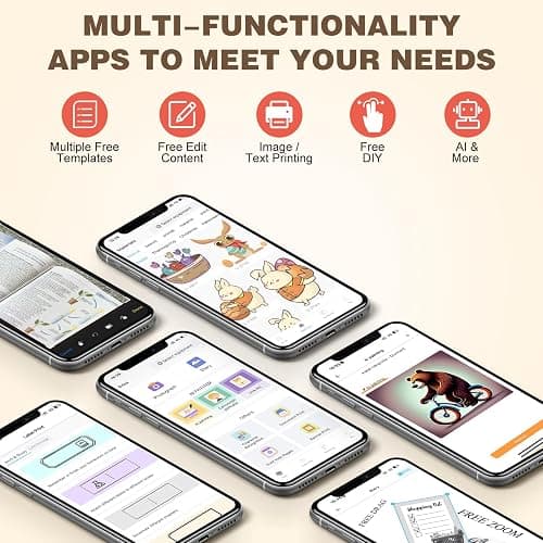 Print Pods Mini Printer, Thermal Inkless Sticker Maker with 10 Rolls Printing Paper, Pocket Printpod for phone, Impresora Portátil for Notes, Flashcards, Journal, DIY, Compatible with iOS & Android thumbnail 5