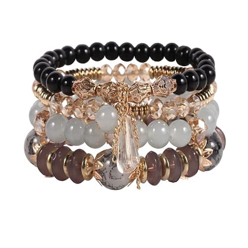 Solosoya Bohemian Boho Stackable Bracelets for Women Set, Girls Stretch Multilayer Stack Beads Colorful Beaded Charm Bracelets Girl Handmade Jewelry thumbnail 7