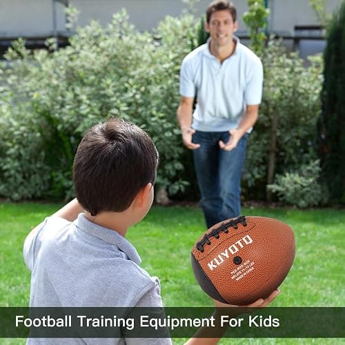 PassCatch Training Football, Peewee Size(Ages 3-9) Kids/Youth (Ages 7-13) Official Size(Ages 13+) Fatherless Bounce Back Leather Football Improving Enhance Solo Passing Catching Skills thumbnail 5
