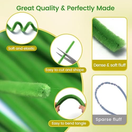 600 PCS Purple Pipe Cleaners Craft Bulk, 6 Pastel Colors Pipe Cleaner Flower Kit, Chenille Stems with Instructions, Floral Wires, Gardening Tape, Stamen, DIY Art and Craft Supplies(Purple Gradient) thumbnail 3