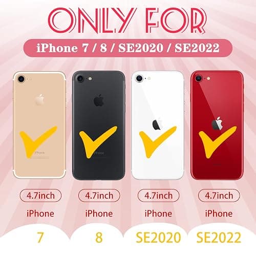 Plakill for iPhone SE Case 2020/2022/3rd Generation, for iPhone 8/7 Case, Heavy Duty Protective Strawberry Cute Phone Cover for Women Men Girls Boys Hard Cases for iPhone 7/8/SE thumbnail 2